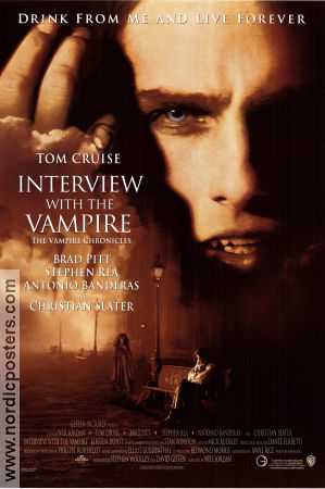 Interview with the Vampire 1994 movie poster Brad Pitt Tom Cruise Christian Slater Kirsten Dunst Neil Jordan