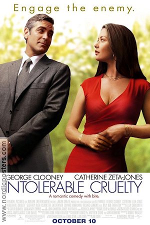 Intolerable Cruelty 2003 movie poster George Clooney Catherine Zeta-Jones Joel Ethan Coen