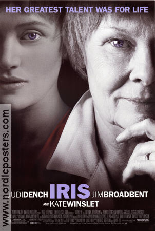 Iris 2001 movie poster Judi Dench Kate Winslet Jim Broadbent Richard Eyre