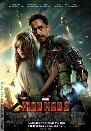 Iron Man 3 2013 movie poster Robert Downey Jr Gwyneth Paltrow Guy Pearce Shane Black Find more: Marvel