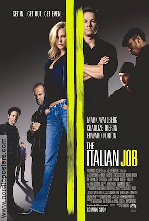 The Italian Job 2003 movie poster Mark Wahlberg Charlize Theron Donald Sutherland F Gary Gray