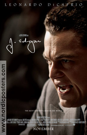 J Edgar 2011 movie poster Leonardo DiCaprio Geoff Pierson Armie Hammer Naomi Watts Clint Eastwood