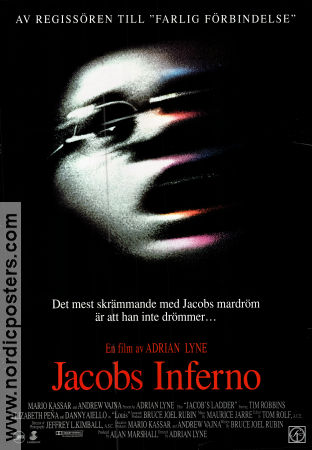 Jacob´s Ladder 1990 movie poster Tim Robbins Danny Aiello Adrian Lyne
