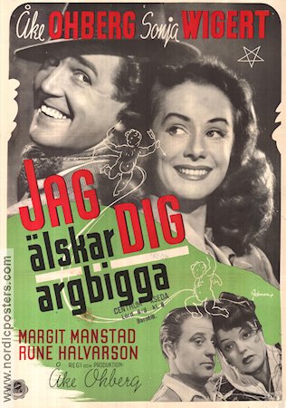 Jag älskar dig argbigga 1946 movie poster Sonja Wigert Margit Manstad Rune Halvarsson Åke Ohberg