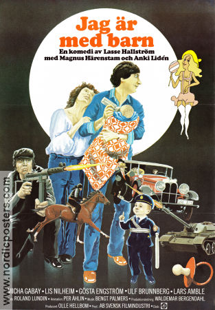 Father to Be 1979 movie poster Magnus Härenstam Anki Lidén Micha Gabay Lasse Hallström Poster artwork: Per Åhlin Kids