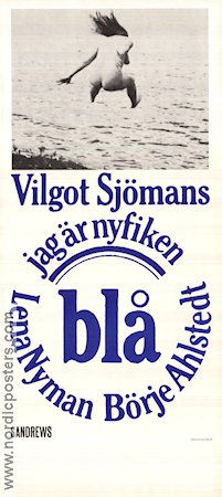 I Am Curious Blue 1968 movie poster Lena Nyman Börje Ahlstedt Vilgot Sjöman Politics