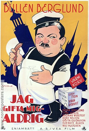 Jag gifta mig aldrig 1932 movie poster Bullen Berglund