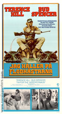 Jag håller på flodhästarna 1979 movie poster Terence Hill Bud Spencer