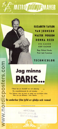 The Last Time I Saw Paris 1954 movie poster Elizabeth Taylor Van Johnson Walter Pidgeon Richard Brooks