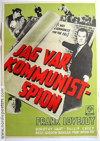 I Was a Communist for the FBI 1952 movie poster Frank Lovejoy Politics