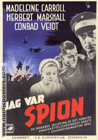 I Was a Spy 1933 movie poster Madeleine Carroll Herbert Marshall Conrad Veidt Victor Saville