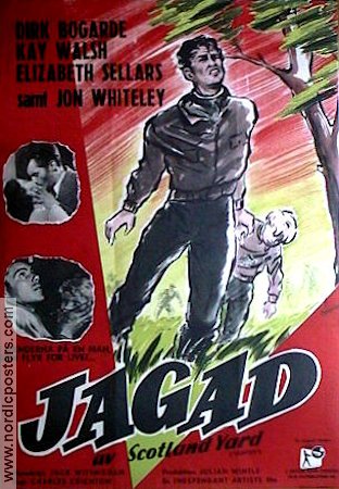 Hunted 1952 movie poster Dirk Bogarde Jon Whiteley Elizabeth Sellars Charles Crichton Police and thieves Film Noir