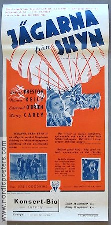 Parachute Battalion 1941 movie poster Robert Preston Nancy Kelly Sky diving