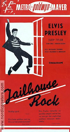 Jailhouse Rock 1957 movie poster Elvis Presley Judy Tyler Mickey Shaughnessy Richard Thorpe Rock and pop Police and thieves