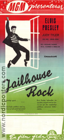 Jailhouse Rock 1957 poster Elvis Presley Judy Tyler Mickey Shaughnessy Richard Thorpe Rock och pop Poliser