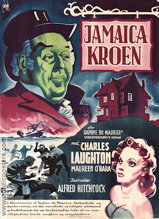 Jamaica Inn 1939 movie poster Charles Laughton Maureen O´Hara Alfred Hitchcock