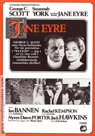 Jane Eyre 1970 movie poster George C Scott Susannah York Delbert Mann Writer: Charlotte Bronté