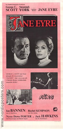 Jane Eyre 1970 movie poster George C Scott Susannah York Delbert Mann Writer: Charlotte Bronté