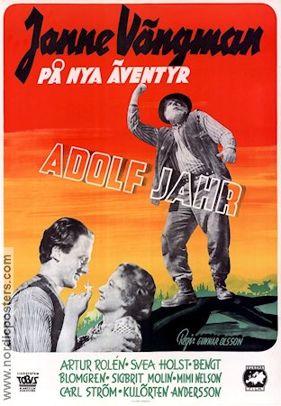 Janne Vängman på nya äventyr 1949 movie poster Adolf Jahr Birger Åsander Agda Helin Artur Rolén Gunnar Olsson Find more: Janne Vängman