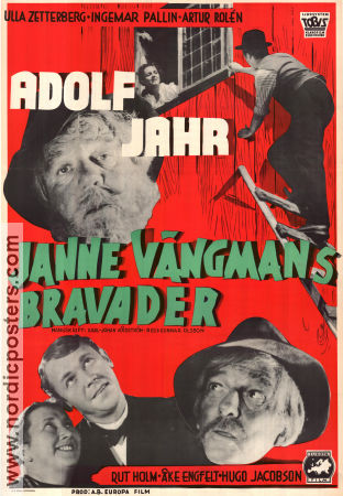 Janne Vängmans bravader 1948 poster Adolf Jahr Artur Rolén Gunnar Olsson Hitta mer: Janne Vängman