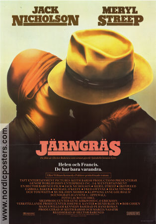 Järngräs 1987 poster Jack Nicholson Meryl Streep Carroll Baker Hector Babenco