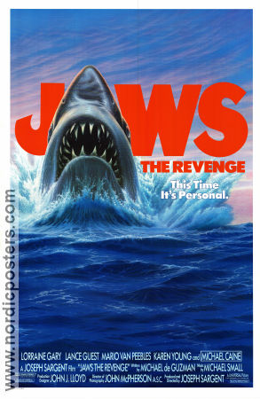 Jaws the Revenge 1987 movie poster Lorraine Gary Michael Caine Joseph Sargent Fish and shark