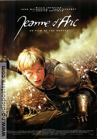 Jeanne d´Arc 1999 movie poster Milla Jovovich Faye Dunaway John Malkovich Dustin Hoffman Luc Besson