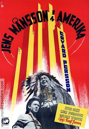 Jens Månsson i Amerika 1947 movie poster Edvard Persson Stig Olin Mim Persson Bengt Janzon