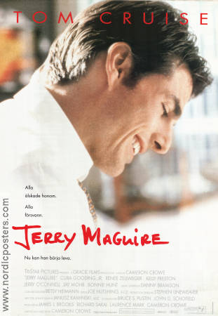 Jerry Maguire 1996 movie poster Tom Cruise Cuba Gooding Jr Renée Zellweger Cameron Crowe
