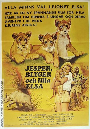 Living Free 1972 movie poster Joy Adamson Susan Hampshire Cats
