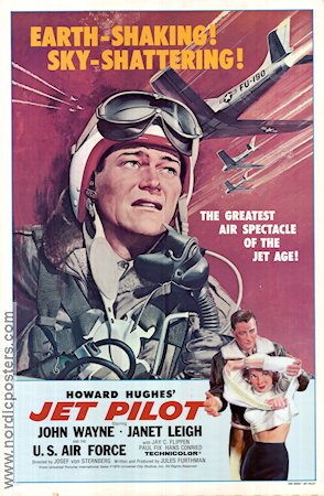 Jet Pilot 1958 movie poster John Wayne Janet Leigh Howard Hughes Planes