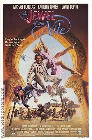 The Jewel of the Nile 1985 poster Michael Douglas Kathleen Turner Danny DeVito Lewis Teague