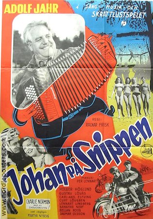 Johan på Snippen 1956 movie poster Adolf Jahr Charlie Norman Ragnar Frisk Instruments Motorcycles