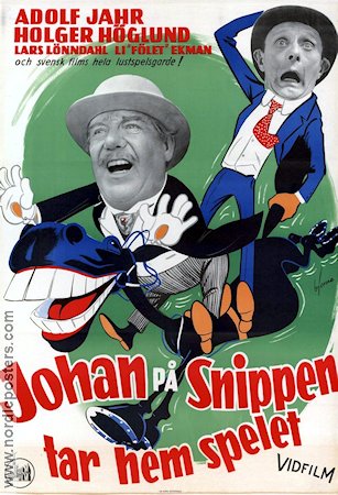 Johan på Snippen tar hem spelet 1957 movie poster Adolf Jahr Holger Höglund Lars Lönndahl Dagmar Olsson Bengt Järrel