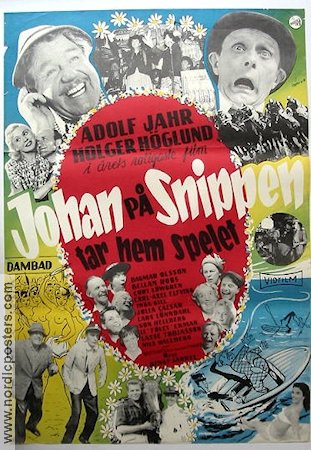 Johan på Snippen tar hem spelet 1957 movie poster Adolf Jahr Holger Höglund Lars Lönndahl Dagmar Olsson Bengt Järrel