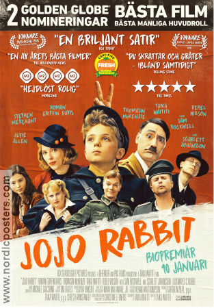 Jojo Rabbit 2019 movie poster Roman Griffin Davis Thomasin McKenzie Scarlett Johansson Taika Waititi