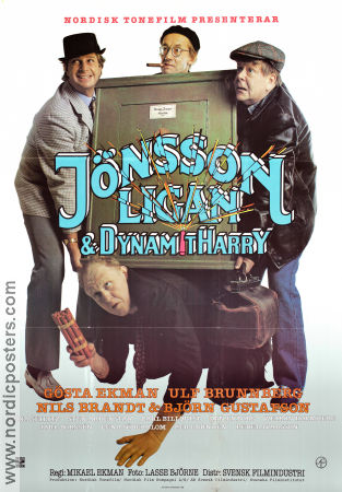 Jönssonligan och Dynamit-Harry 1982 movie poster Gösta Ekman Nils Brandt Ulf Brunnberg Björn Gustafson Mikael Ekman Find more: Jönssonligan