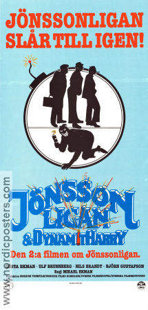 Jönssonligan och Dynamit-Harry 1982 movie poster Gösta Ekman Nils Brandt Ulf Brunnberg Björn Gustafson Mikael Ekman Find more: Jönssonligan