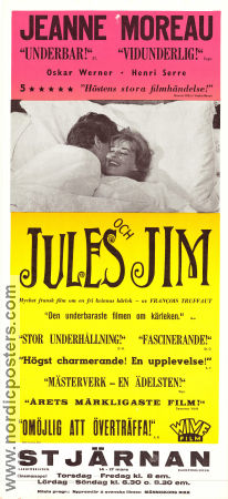Jules et Jim 1962 movie poster Jeanne Moreau Oskar Werner Henri Serre Francois Truffaut Romance Artistic posters