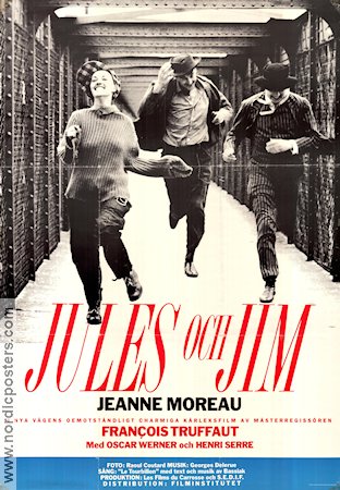 Jules et Jim 1962 movie poster Jeanne Moreau Oskar Werner Francois Truffaut
