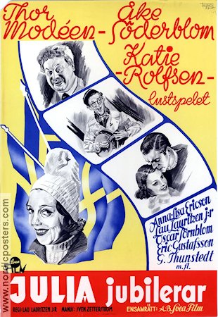 Julia jubilerar 1938 movie poster Thor Modéen Åke Söderblom Katie Rolfsen