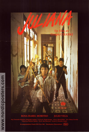 Juliana 1989 movie poster Edwin Alarcon José Ballumbrosio Edward Centeno Fernando Espinoza Kids Spain