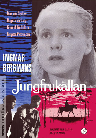 Virgin Spring 1959 movie poster Birgitta Valberg Gunnel Lindblom Max von Sydow Ingmar Bergman Poster artwork: Anders Gullberg