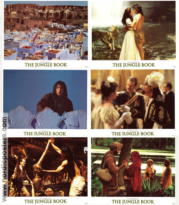 The Jungle Book 1994 lobby card set Jason Scott Lee Cary Elwes Lena Headey Stephen Sommers Writer: Rudyard Kipling