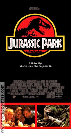 Jurassic Park 1993 movie poster Sam Neill Laura Dern Jeff Goldblum Steven Spielberg Dinosaurs and dragons