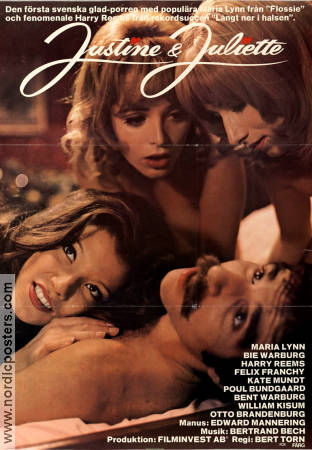 Justine och Juliette 1975 movie poster Maria Lynn Harry Reems Mac Ahlberg