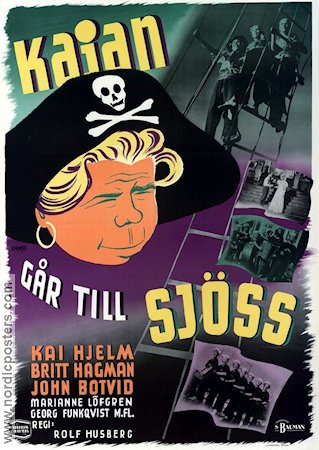 Kajan går till sjöss 1943 movie poster Kaj Hjelm John Botvid
