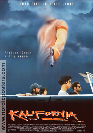 Kalifornia 1993 movie poster Brad Pitt Juliette Lewis David Duchovny Dominic Sena Cars and racing