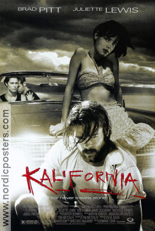 Kalifornia 1993 movie poster Brad Pitt Juliette Lewis David Duchovny Dominic Sena Cars and racing