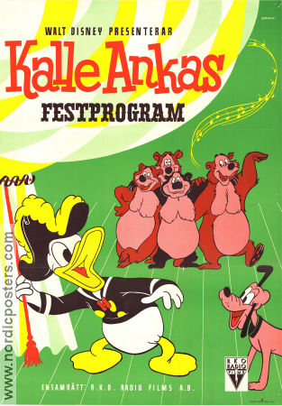 Kalle Ankas festprogram 1957 movie poster Donald Duck Circus